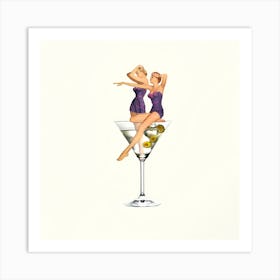 Two Ladies In A Martini Art Print