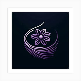 Purple Flower Logo Art Print