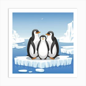 Penguins On An Ice Floe 1 Art Print