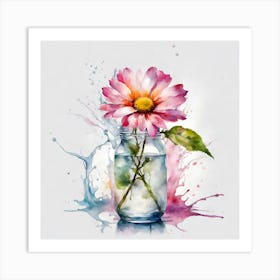 Flower In A Jar Art Print