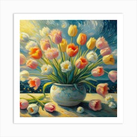 Tulips In A Vase Art Print