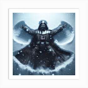 Darth Vader Makes A Snow Angel Star Wars Art Print Art Print