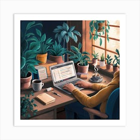 Home working Art Print