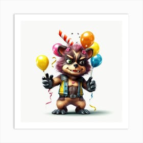 Birthday Bear 7 Art Print