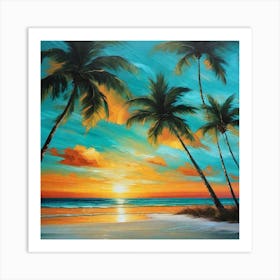 Sunset At The Beach 763 Art Print