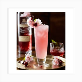 Cherry Blossom Fizz Art Print