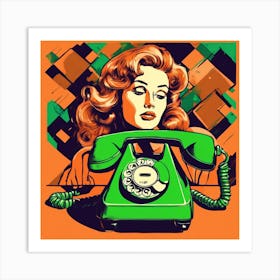 Woman Talking On The Phone Art Print
