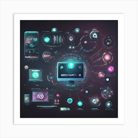 Futuristic Computer Icons Art Print