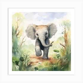 Baby Elephant In The Wild Art Print