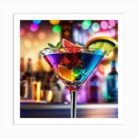 Rainbow Martini 1 Art Print