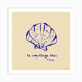 Coquillage Bleu Square Art Print