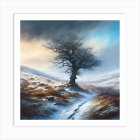 A Windswept Winter Landscape Art Print