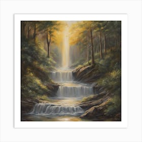 Waterfall In The Woods Art Print