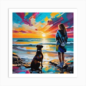 Sunset At The Beach 63 Art Print