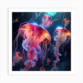 Jellyfishes Art Print