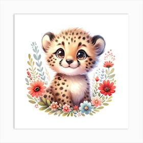 Cute Baby Cheetah Art Print