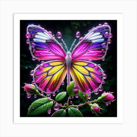 Butterfly With Water Droplets 1 Art Print