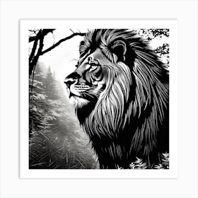 Lion In The Forest 19 Art Print