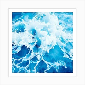 Blue Water Splash 2 Art Print