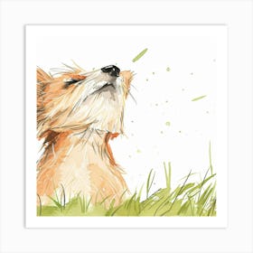 Fox In The Grass Art Print