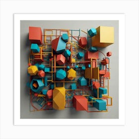 Abstract Cubes Art Print