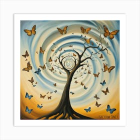 Butterfly Tree Art Print