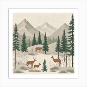 Deer In The Woods Art Print