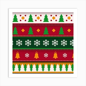 Christmas Time Pattern Christmas Ornament Art Print