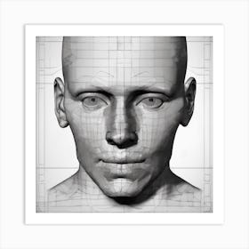 3d Head Model 3 Art Print