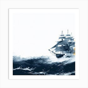 Ship In The Sea Art Print