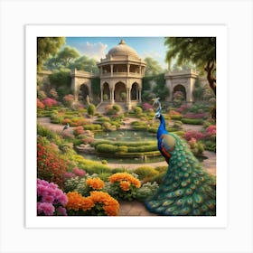 Peacock In The Garden 10 Art Print