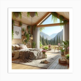 Bedroom With Plants 1 Art Print