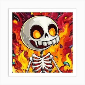 Spooky Halloween Skeleton Emojis Artwork 2 Art Print