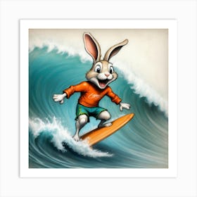 Bunny Surfboard 12 Art Print