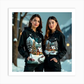 Two Women In Winter Art Print