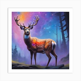 Deer In The Forest 4 Art Print