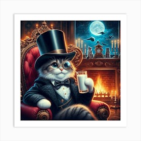 Cat In A Top Hat Art Print