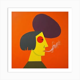 Woman Smokes A Cigarette Art Print