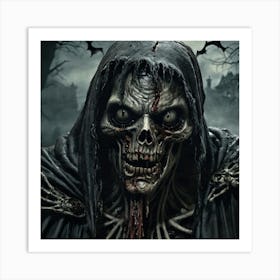 Skeleton In The Dark Art Print