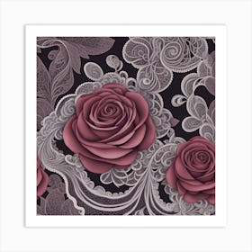 Lace Roses Art Print