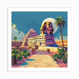 A Sphinx In Giza Lofi Illustration 1719991136 1 Art Print