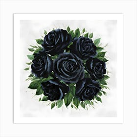 A Stunning Watercolor Painting Of Vibrant Black (8) (1) Art Print