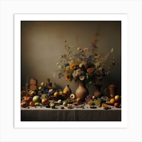 Table Full Of Fruit Art Print