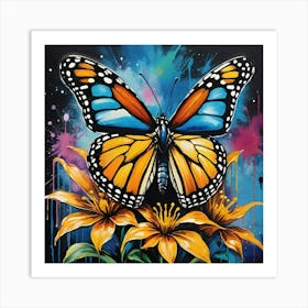 Butterfly On A Flower 1 Art Print