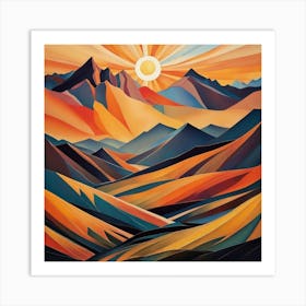 Sunset In The Mountains 2 Art Print