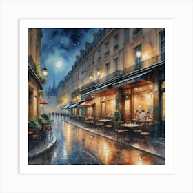 Café Bistro SceneryParisian Café Culture Art Print