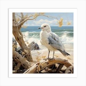 Seagull On The Beach 2 Art Print