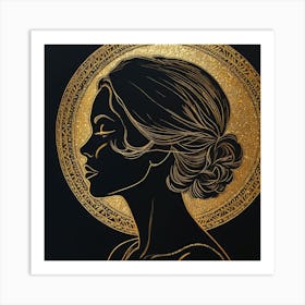 Gold And Black Painting 2 Art Print