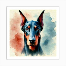 Watercolor Doberman Pinscher 2 Art Print