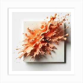 Splash Of Orange Paint Art Print